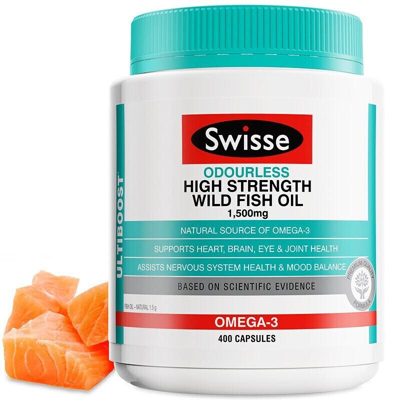 Swisse 斯維詩 Ultiboost 無腥味高濃度野生魚油膠囊 400粒*3瓶保健產(chǎn)品包裝創(chuàng)意設(shè)計欣賞(圖4)