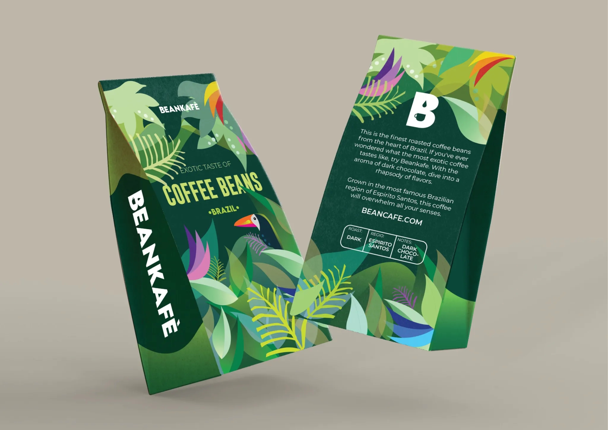 異國(guó)風(fēng)味的咖啡豆包裝袋設(shè)計(jì)欣賞(圖1)