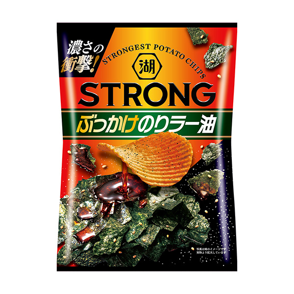 湖池屋STRONG薯片番茄醬辣油包裝設(shè)計欣賞(圖1)