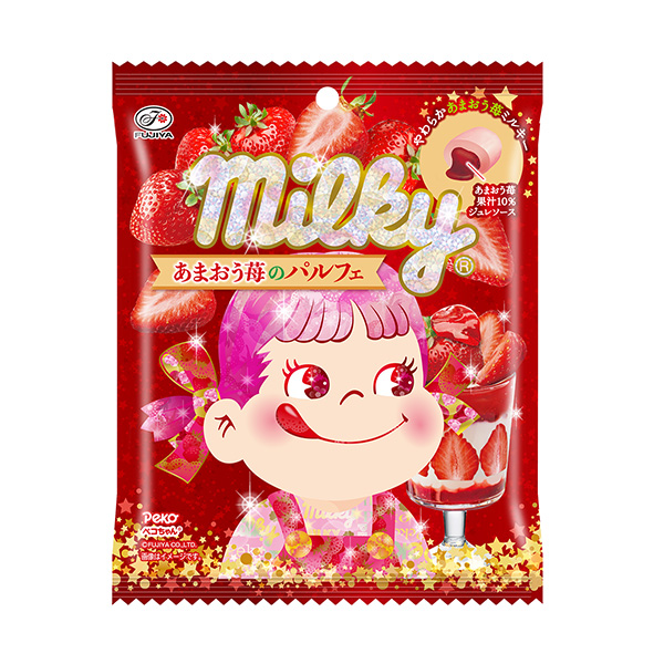 米爾基草莓芭菲不二家食品飲料包裝設(shè)計(圖1)